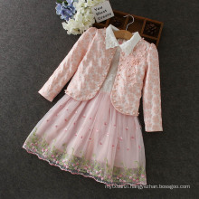 new design spring 2pieces guangzhou girls wedding party lace dresses